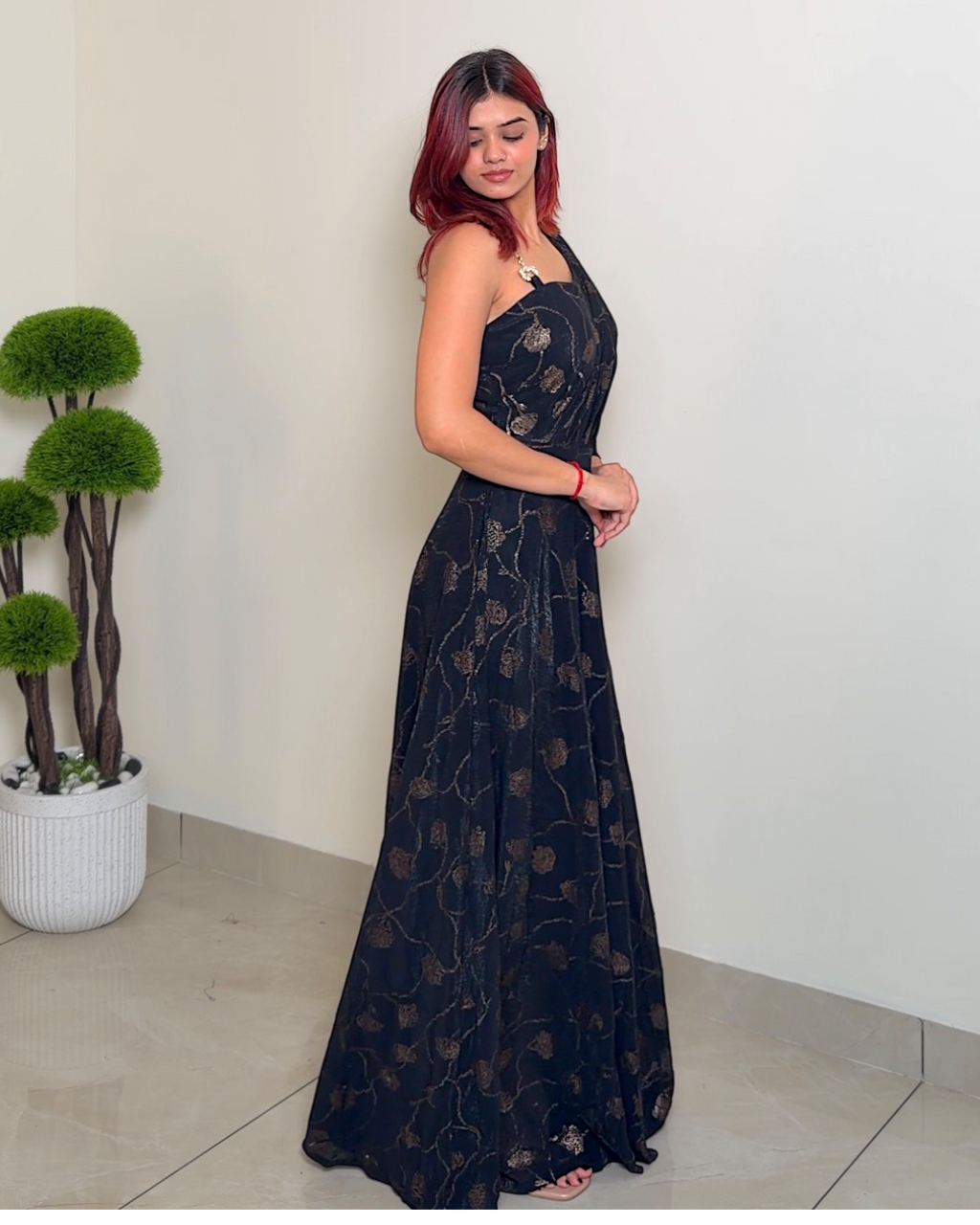 One Shoulder Party Gown