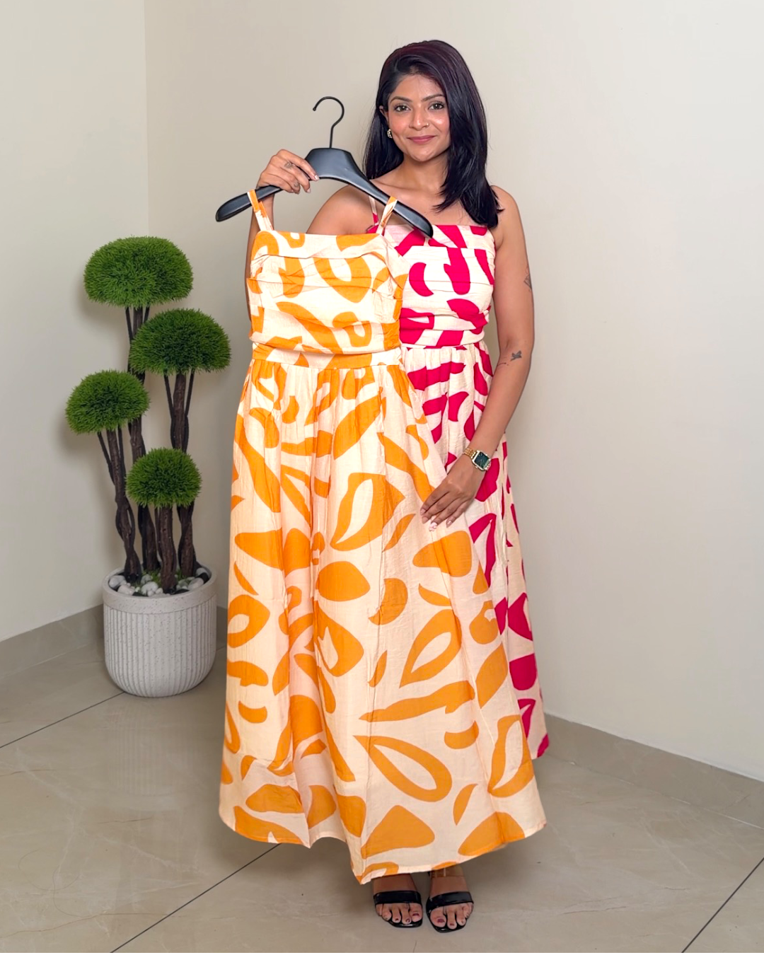 Vibrant Strap Midi Dress