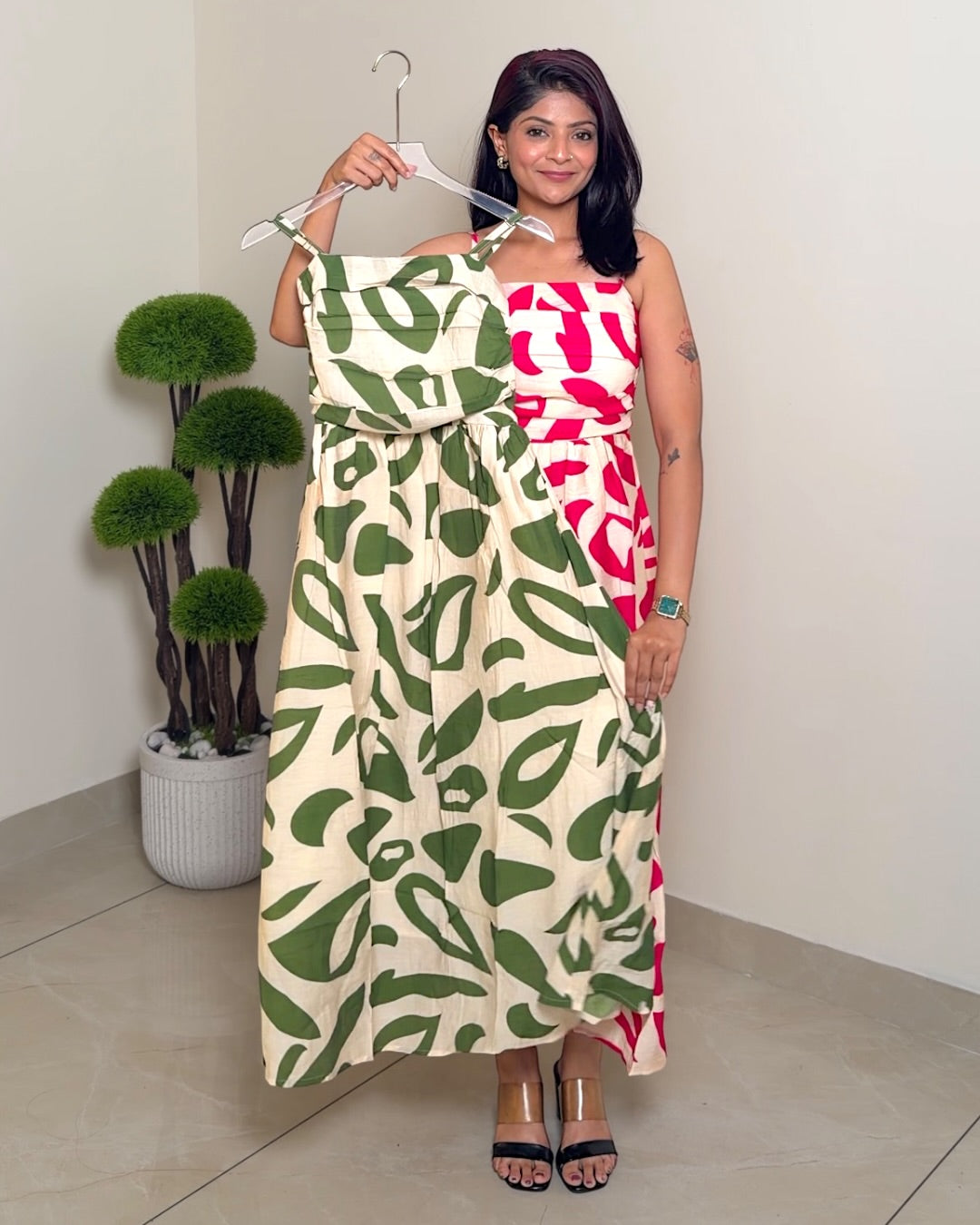 Vibrant Strap Midi Dress