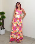 Floral Strap Maxi Dress Vibrant Colours