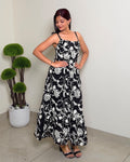 Vibrant Embroidered Printed Maxi Dress