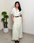 Polka Dot Belted Maxi Dress