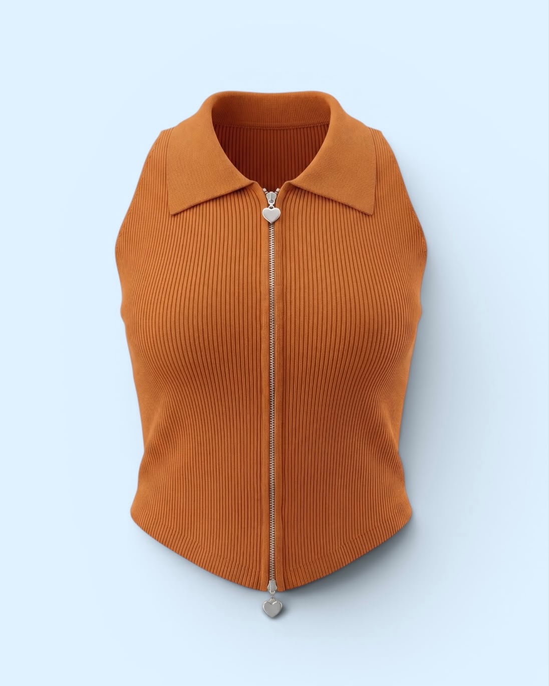 Heart Zip Halter Top