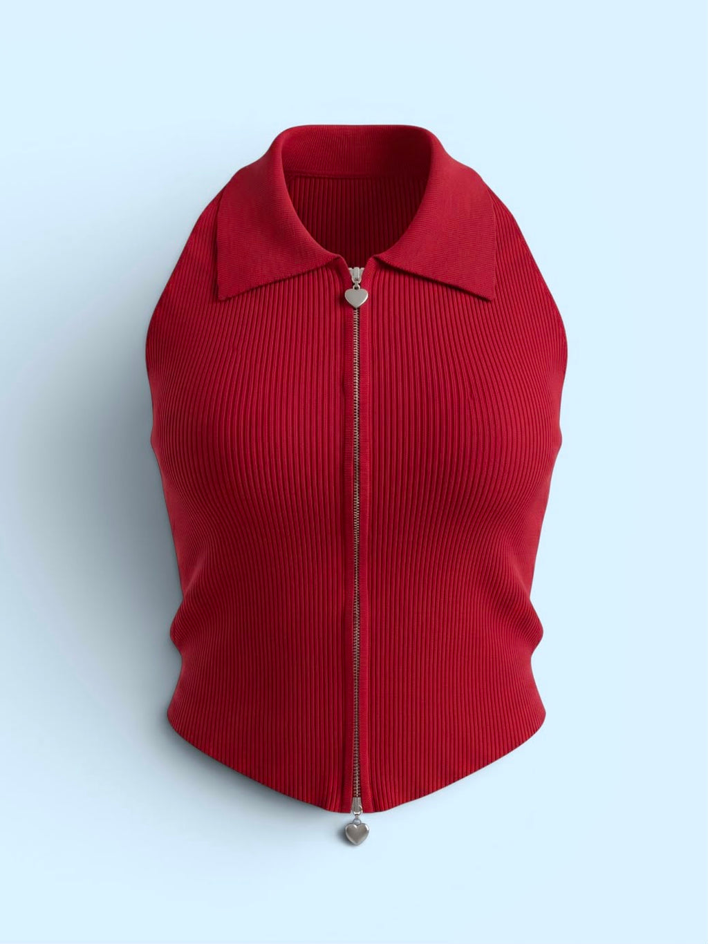 Heart Zip Halter Top