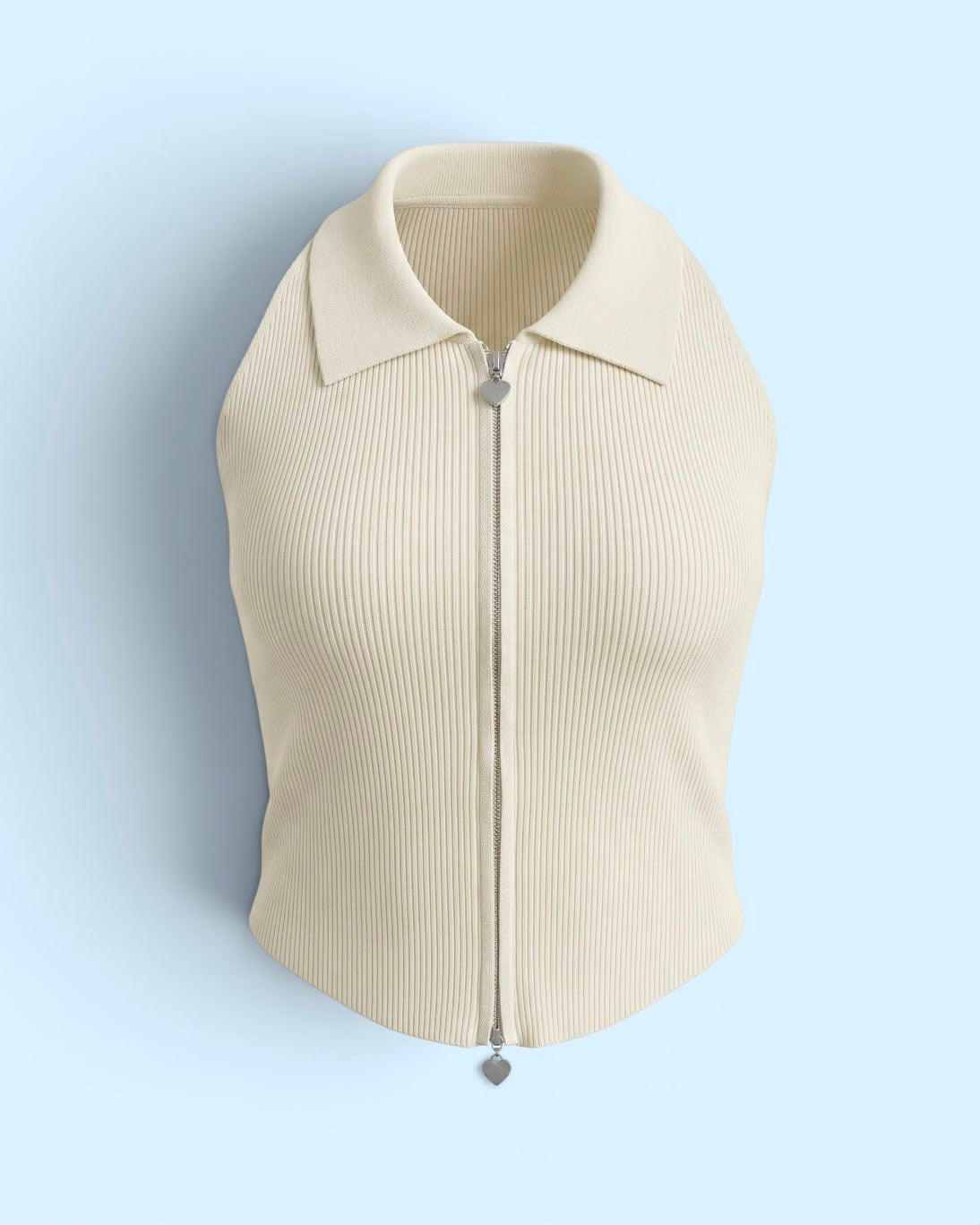 Heart Zip Halter Top