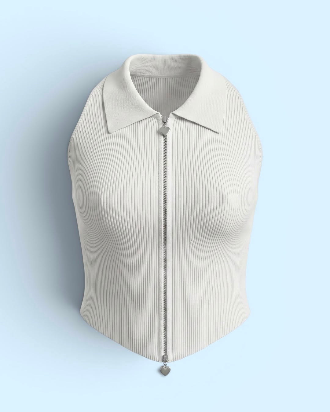 Heart Zip Halter Top