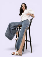 Side-Cut Designer Jeans