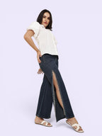 Side-Cut Designer Jeans